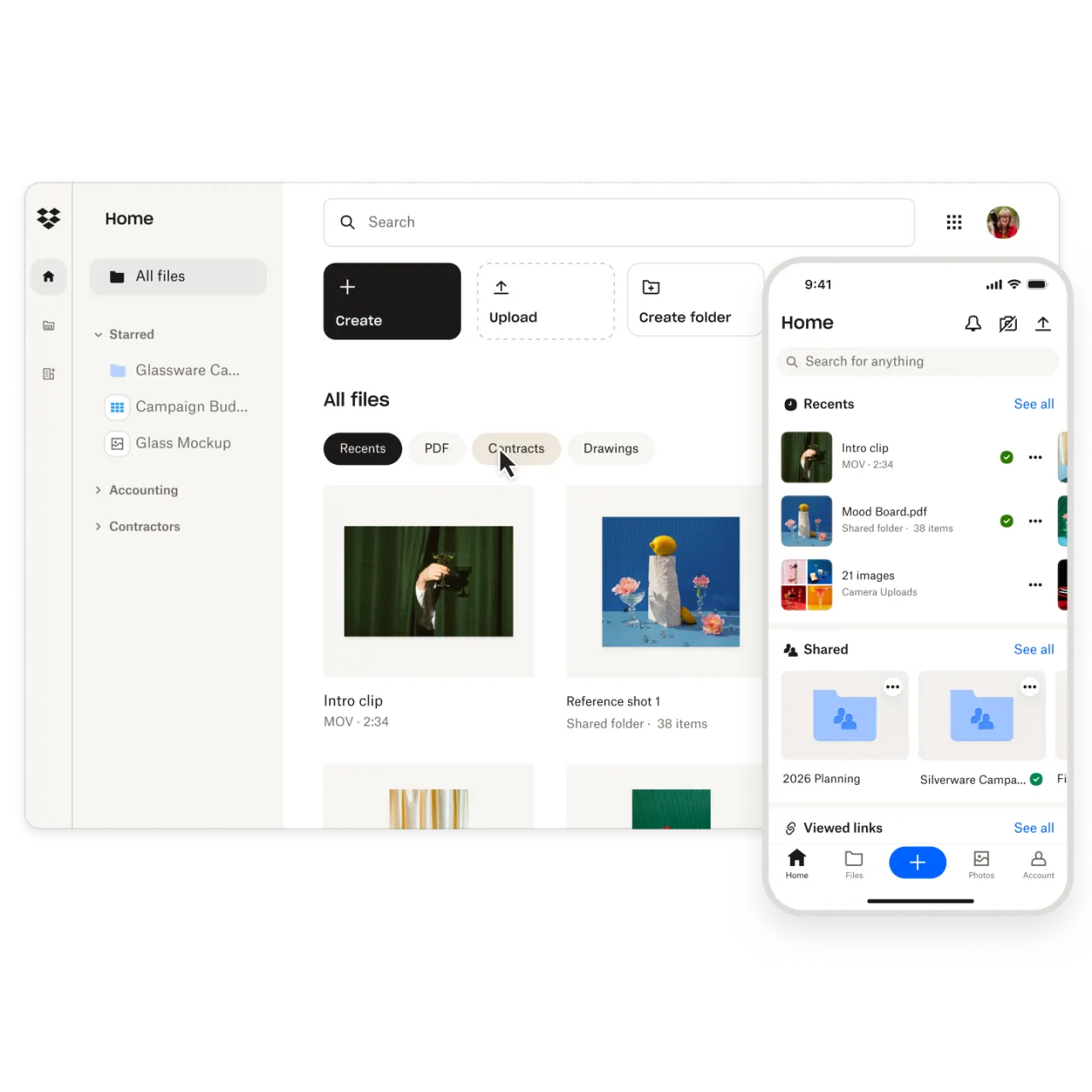 Dropbox File Sharing Interface Homepage Screenshot 2026