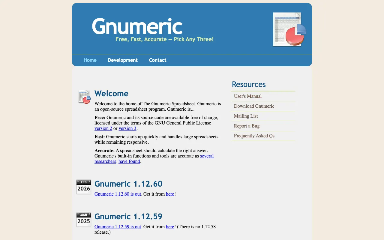 Gnumeric spreadsheet