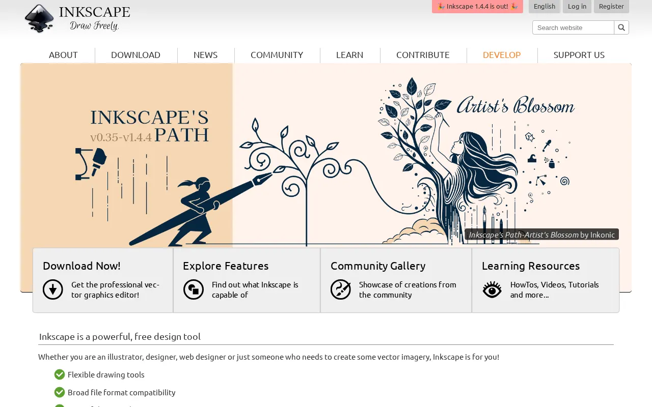 Inkscape Graphic Design Tool Interface Screenshot 2026