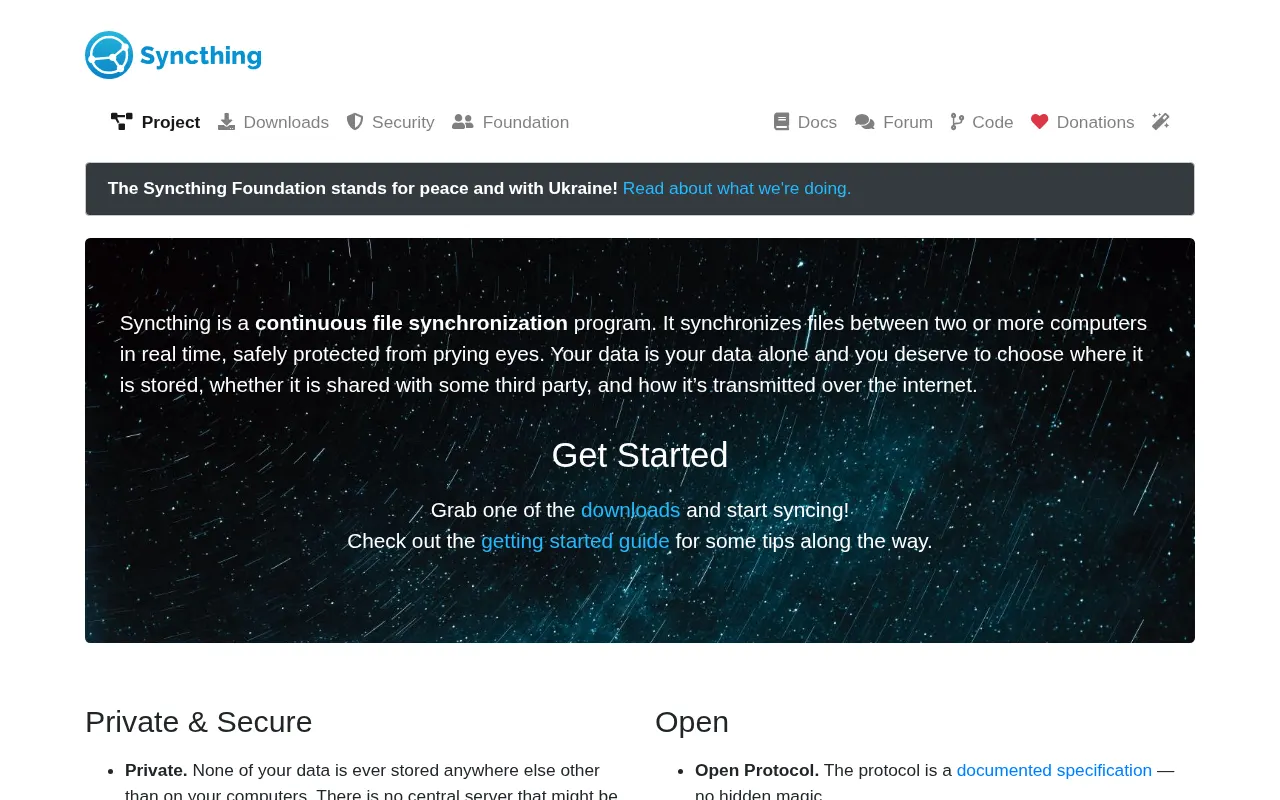 Syncthing File Synchronization Dashboard Homepage Screenshot 2026