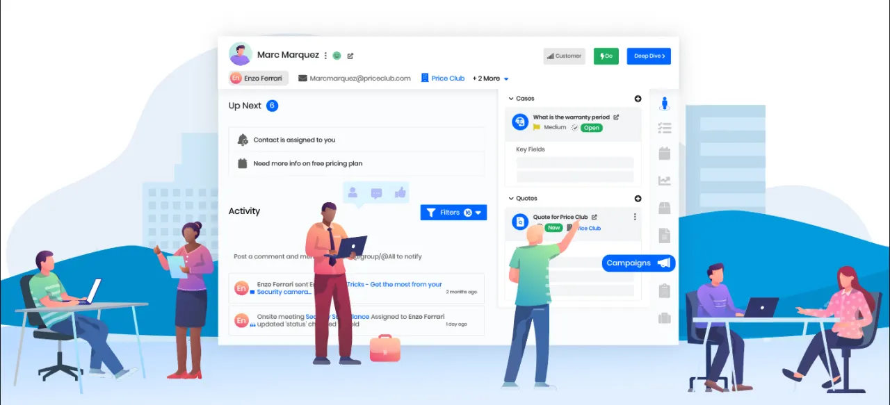 Vtiger Open Source CRM homepage featuring dashboard analytics and user interface 2026