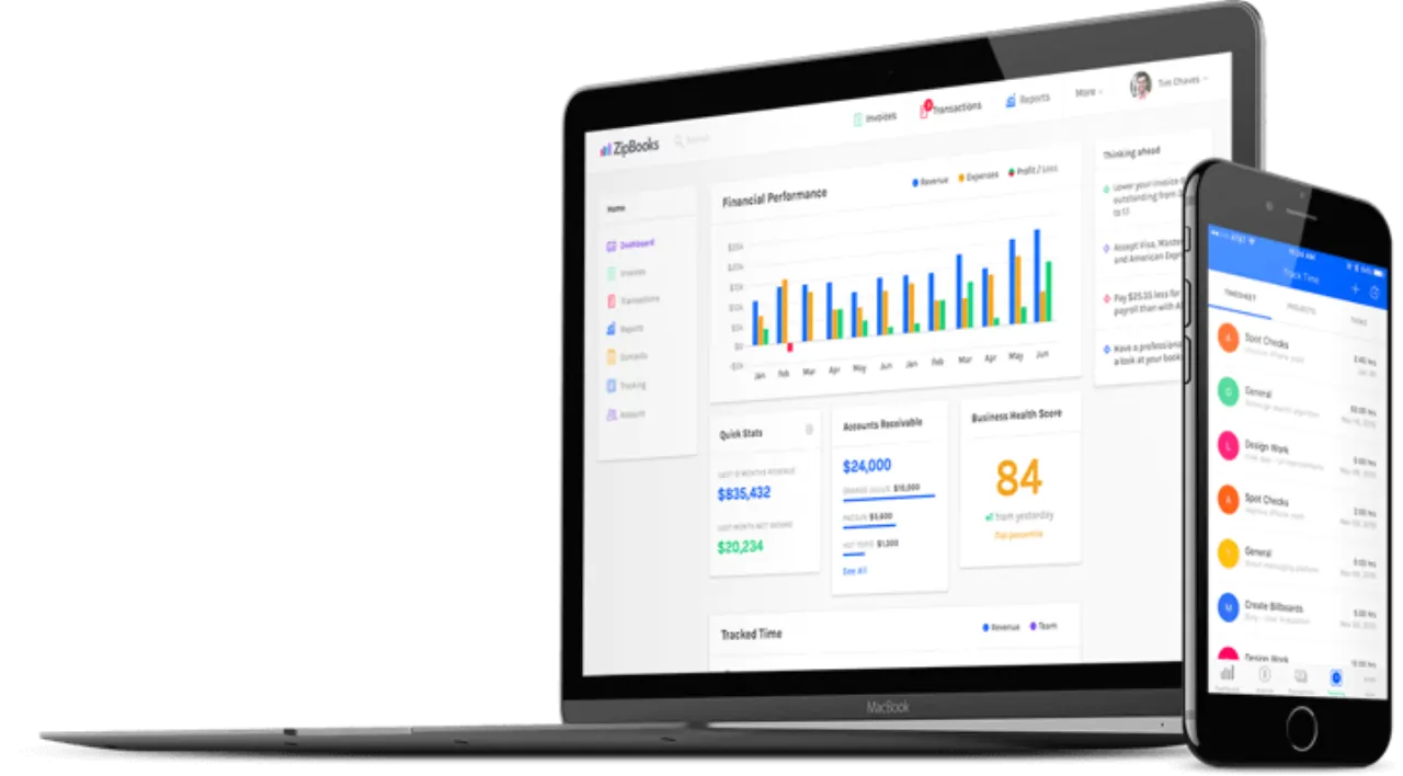 ZipBooks Accounting Dashboard Overview 2026